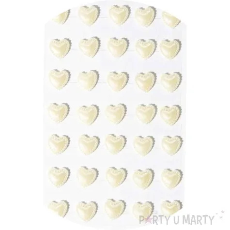 dzety samoprzylepne serca ze zdobieniem kremowe aliga 35 szt