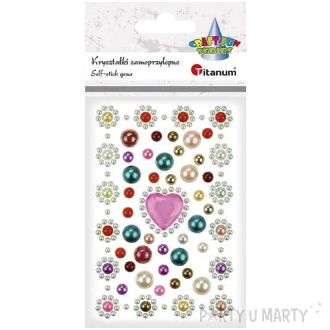 dzety samoprzylepne serce i perelki mix titanum