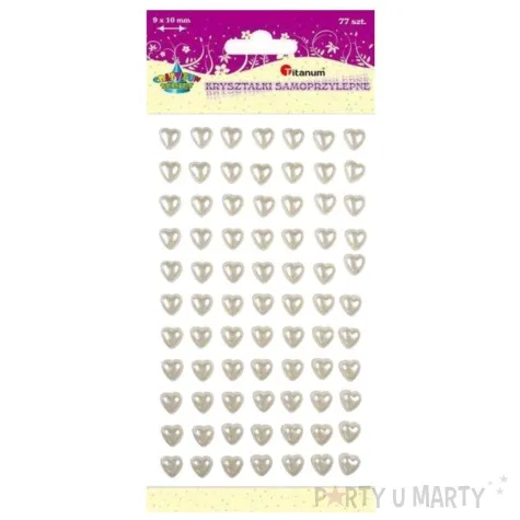 dzety samoprzylepne serduszka perlowe titanum 77 szt