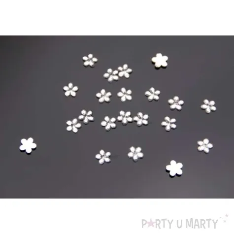 dzety w ksztalcie kwiatka srebrny 6 mm 1 op