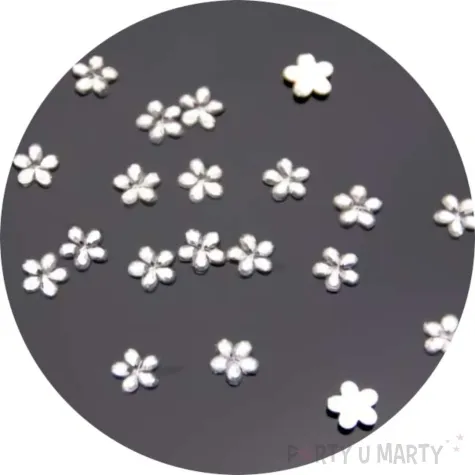 dzety w ksztalcie kwiatka srebrny 6 mm 1 op