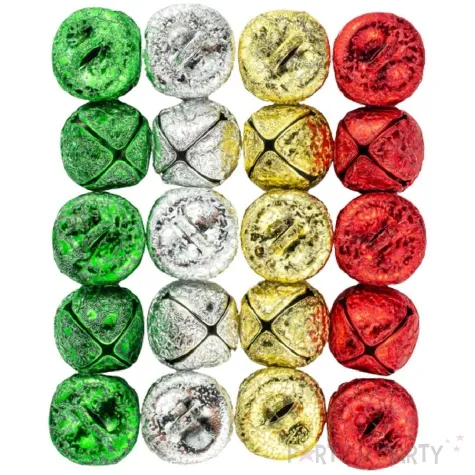 dzwoneczki dekoracyjne classic czerwony zloty srebrny zielony aliga 15 mm 20 szt