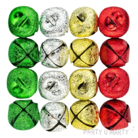 dzwoneczki dekoracyjne classic czerwony zloty srebrny zielony aliga 20 mm 16 szt