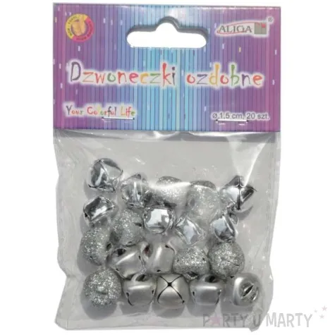 dzwoneczki dekoracyjne classic srebrne aliga 15 mm 20 szt