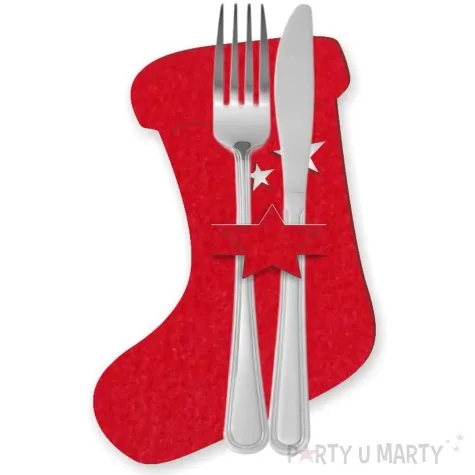 etui na sztucce but mikolaj czerwony 2 szt