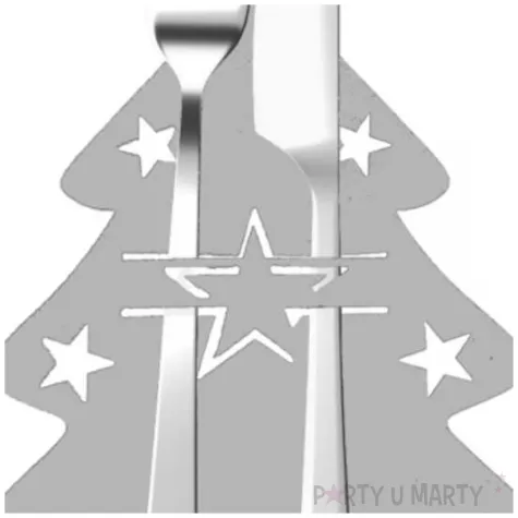 etui na sztucce choinka szara filcowe arpex 4 szt