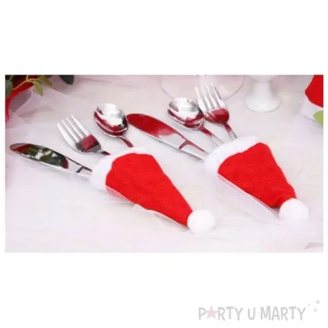 etui na sztucce i serwetki czapka mikolaj kraszek 24 szt