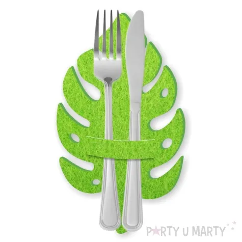 etui na sztucce lisc monstery zielony 2 szt