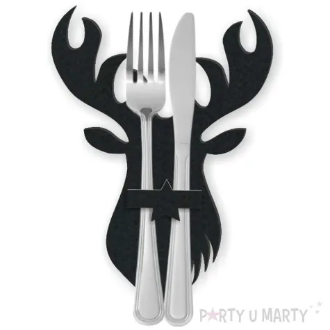 etui na sztucce renifer noca czarny 2 szt