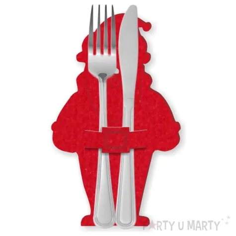 etui na sztucce swiety mikolaj czerwony 2 szt