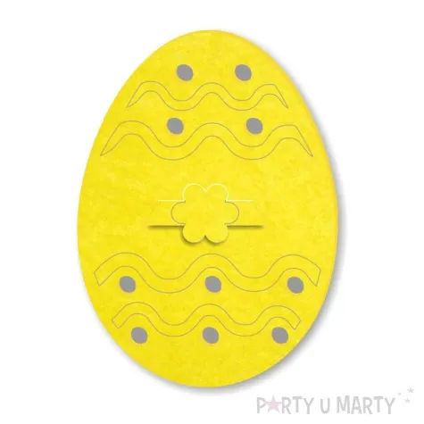 etui na sztucce wielkanocne pisanki i fale zolty 2 szt