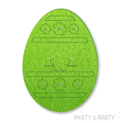 etui na sztucce wielkanocne pisanki z kwiatkami zielony 2 szt