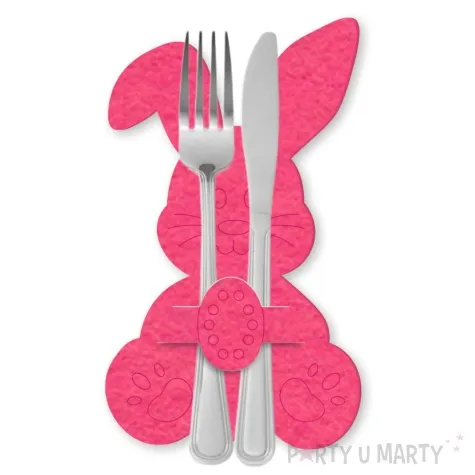 etui na sztucce wielkanocny kroliczek rozowy 2 szt