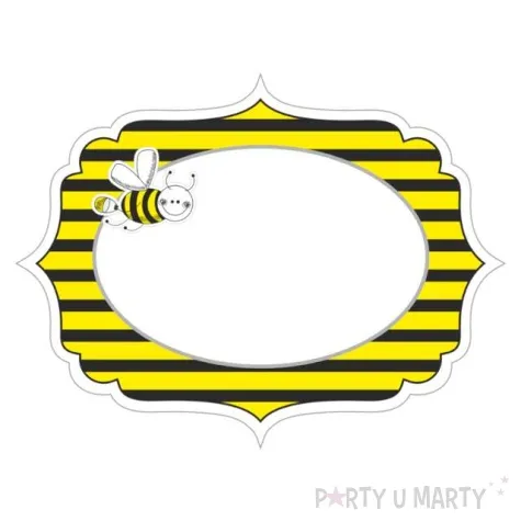 etykieta candy bar pszczolka 9 x 7cm mix 6 szt
