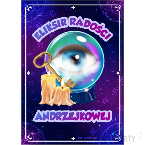 etykieta na butelke andrzejki wrozbita maciej 85x120 mm 5 szt