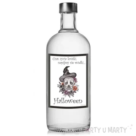 etykieta na butelke halloween napijmy sie wodki 85x120 mm 5 szt