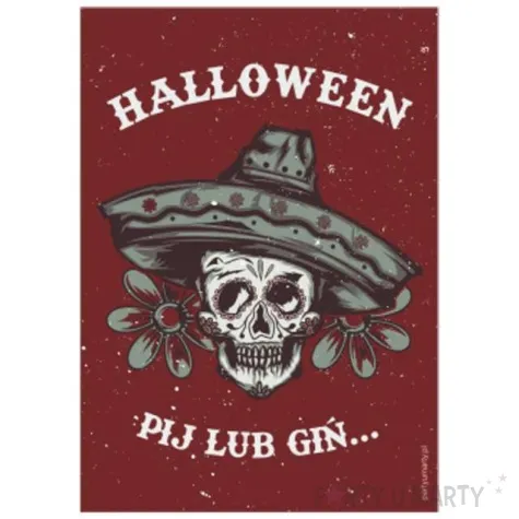 etykieta na butelke halloween pij lub gin 85x120 mm 5 szt