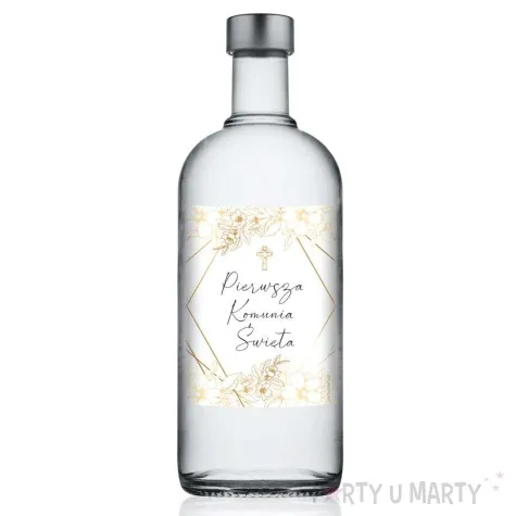 etykieta na butelke komunia swieta glamour 85x120 mm 5 szt