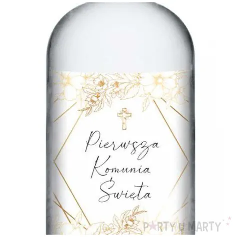 etykieta na butelke komunia swieta glamour 85x120 mm 5 szt