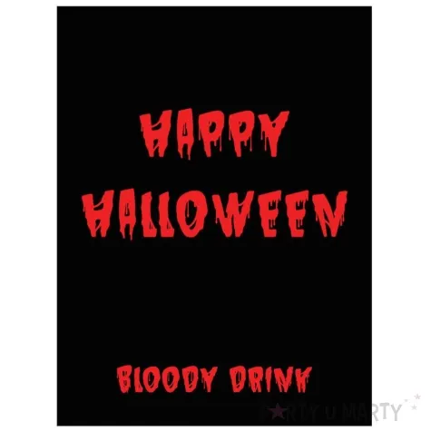 etykieta na butelke krwawe happy halloween czarno czerwony congee 9x12 cm 9 szt