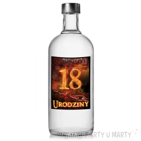etykieta na butelke urodziny 18 freedom 95x125 mm 25 szt