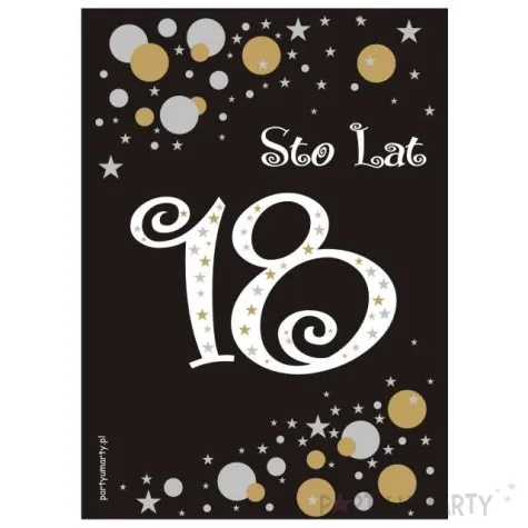 etykieta na butelke urodziny 18 gold 85x120 mm 5 szt