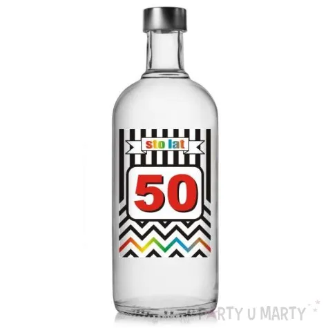 etykieta na butelke urodziny 50 chevron 85x120 mm 5 szt