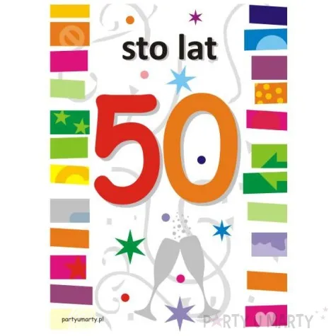 etykieta na butelke urodziny 50 rainbow 85x120 mm 5 szt