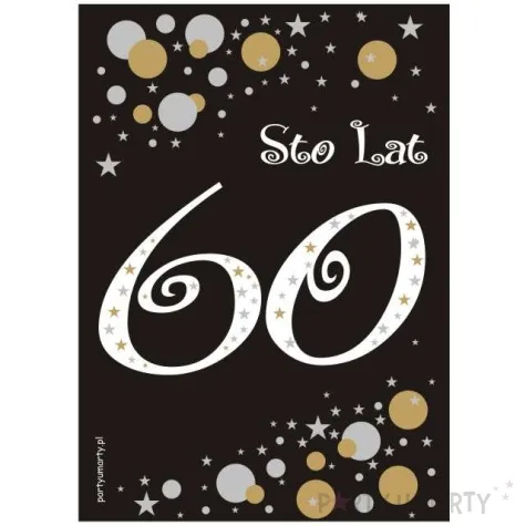 etykieta na butelke urodziny 60 gold 85x120 mm 5 szt