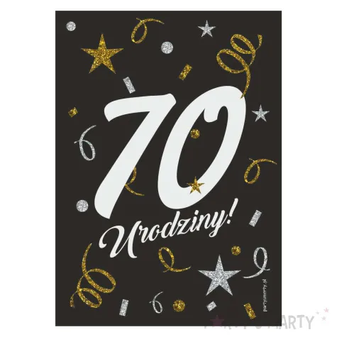etykieta na butelke urodziny 70 glamour birthday 85x120 mm 5 szt