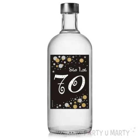 etykieta na butelke urodziny 70 gold 85x120 mm 5 szt