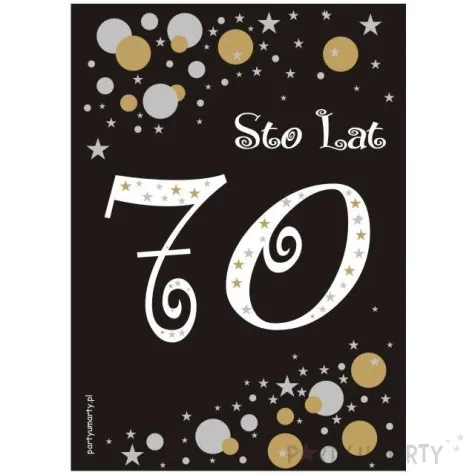 etykieta na butelke urodziny 70 gold 85x120 mm 5 szt