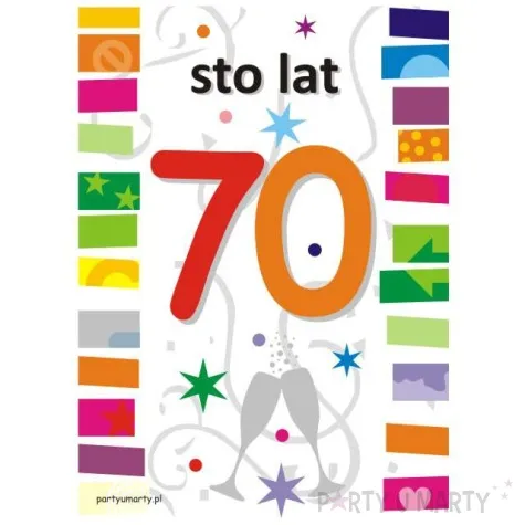 etykieta na butelke urodziny 70 rainbow 85x120 mm 5 szt