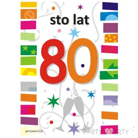 etykieta na butelke urodziny 80 rainbow 85x120 mm 5 szt