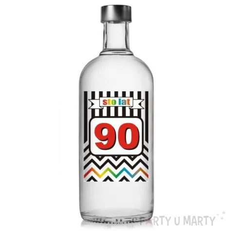 etykieta na butelke urodziny 90 chevron 85x120 mm 5 szt