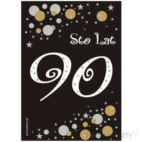 etykieta na butelke urodziny 90 gold 85x120 mm 5 szt