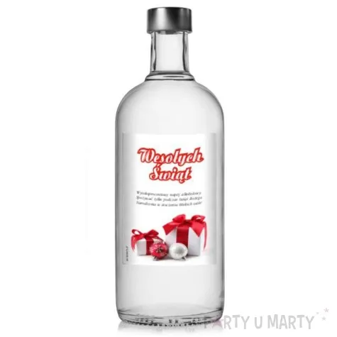 etykieta na butelke wesolych swiat 85x120 mm 5 szt