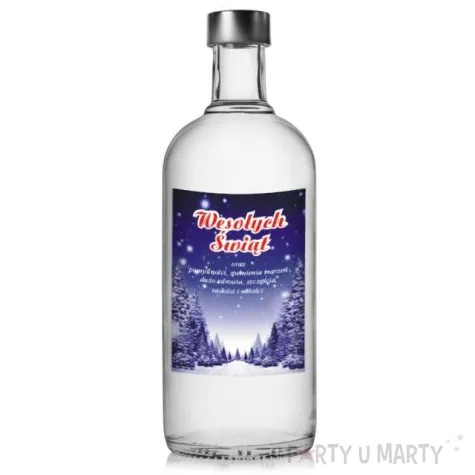 etykieta na butelke wesolych swiat 85x120 mm 5 szt