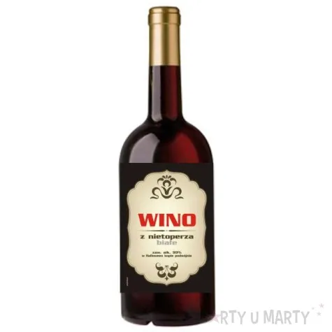 etykieta na butelke wino z nietoperza biale 85x120 mm 5 szt