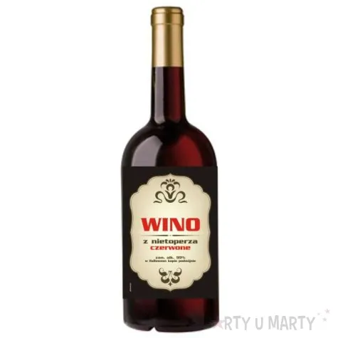 etykieta na butelke wino z nietoperza czerwone 85x120 mm 5 szt