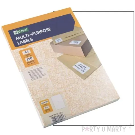 etykieta samoprzylepna a4 1 x 210x297mm d rect 100szt