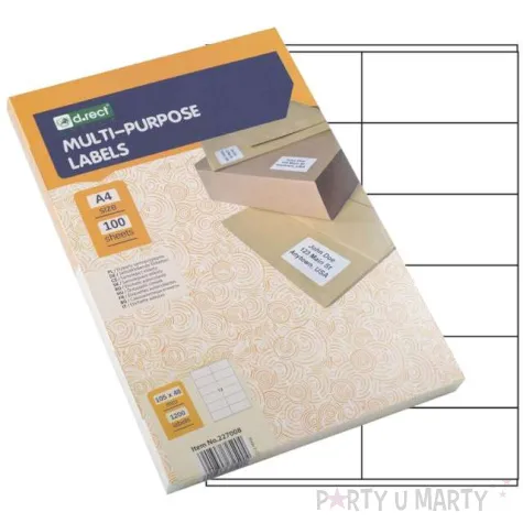 etykieta samoprzylepna a4 12 x 105x48mm d rect 100szt