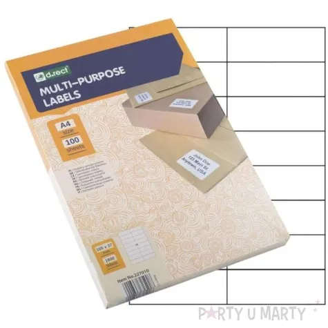 etykieta samoprzylepna a4 16 x 105x37mm d rect 100szt