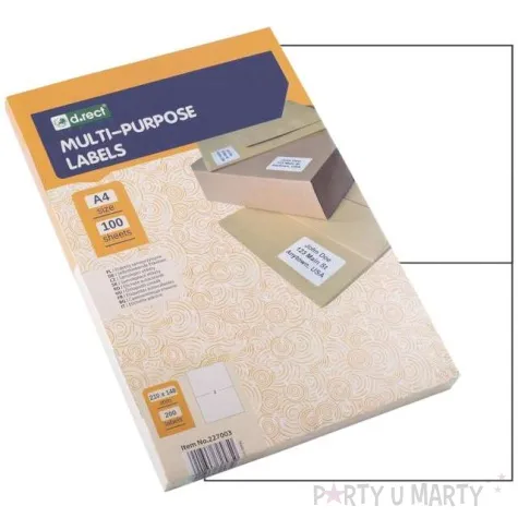 etykieta samoprzylepna a4 2 x 210x148mm d rect 100szt