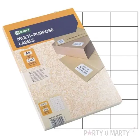 etykieta samoprzylepna a4 24 x 70x37mm d rect 100szt