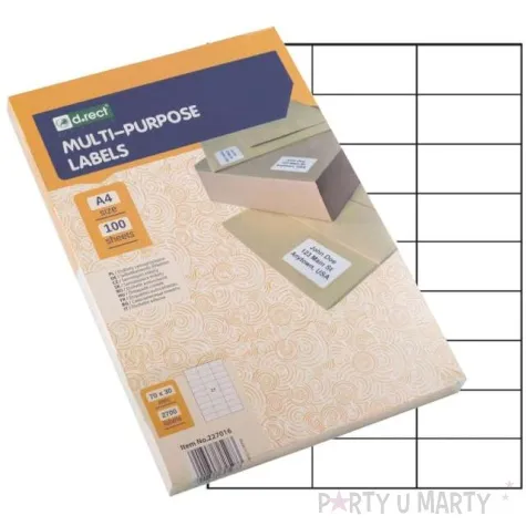 etykieta samoprzylepna a4 27 x 70x30mm leviatan 100szt