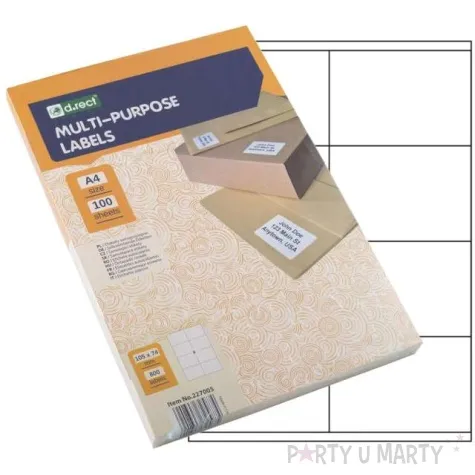 etykieta samoprzylepna a4 8 x 105x74mm d rect 100szt