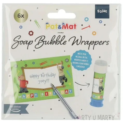 etykiety na banki mydlane happy birthday pat i mat sasiedzi folat 6 szt