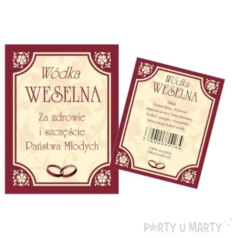 etykiety na butelke 50 kompletow 1 op