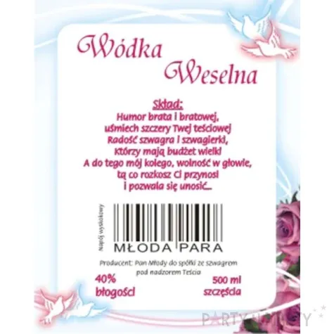 etykiety na butelke 50 kompletow 1 op